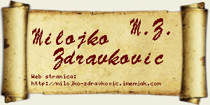 Milojko Zdravković vizit kartica